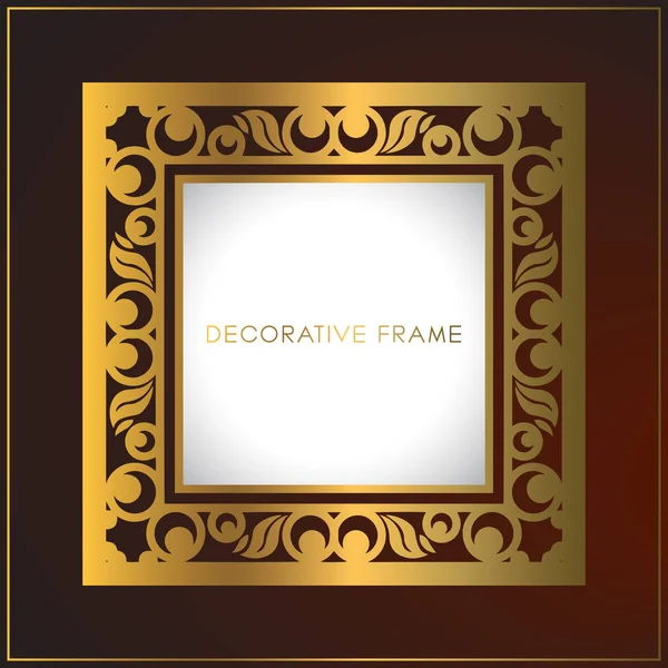 Luxury Golden frame design with floral ornament. Decorative gold frames and borders — Stock Vector