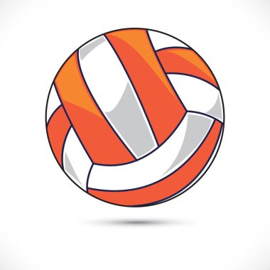 Renkli Vollyball vektör spor topu illüstrasyon. Beyaz arka planda spor vollyball vektör küçük resim