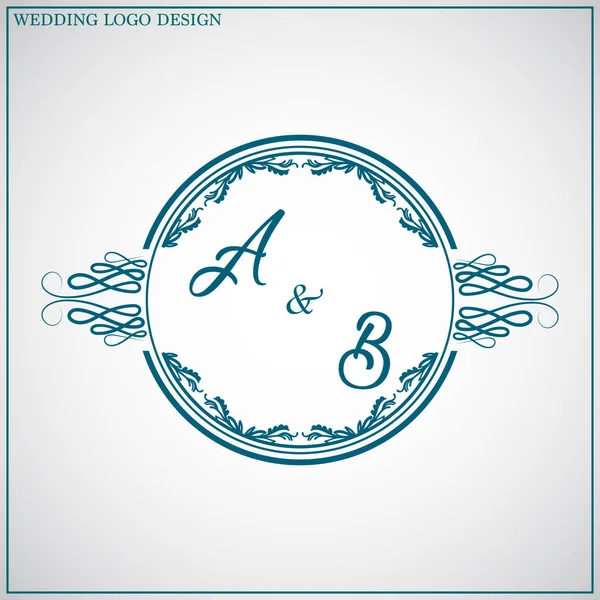 Hochzeitslogo-Design-Vorlage. Initialen ab Hochzeit Logo Vektor. feminine elegante Logo-Design-Vorlage — Stockvektor