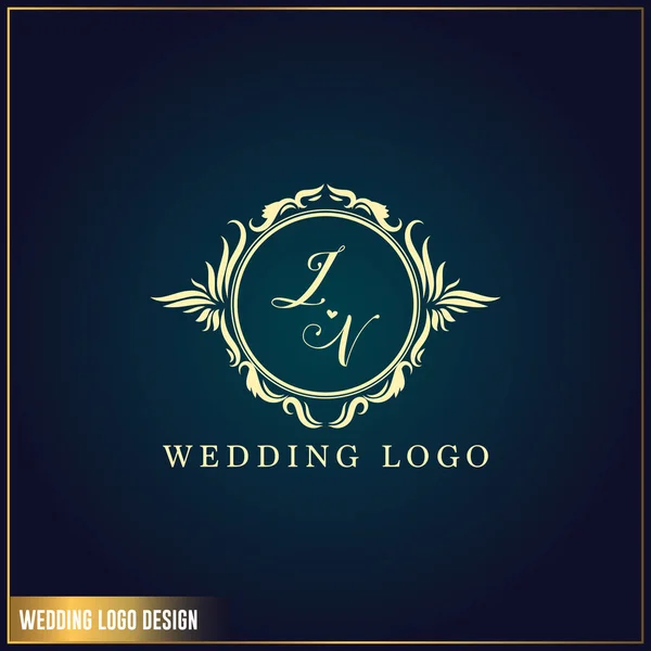 Plantilla de diseño de logotipo de boda. Letra inicial JV logotipo de la boda. Adorno femenino elegante del diseño del logotipo de la boda — Archivo Imágenes Vectoriales