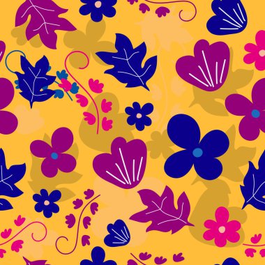 Çiçek dikişsiz desen. Pastel renk ile yeşillik dikişsiz desen tasarımı. Tropikal yaprak desen arka plan