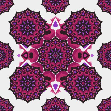 Etnik mandala sanat süsü ile dikişsiz desen. Mandala sorunsuz desen arka plan. Çiçek mandala desen arka plan