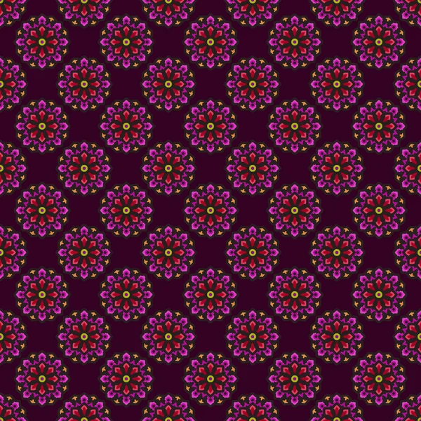 Modèle sans couture avec ornement d'art mandala ethnique. Mandala fond de motif sans couture. Mandala floral motif fond — Image vectorielle