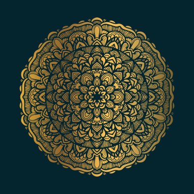 Daire soyut süs ile Altın vintage mandala sanat. Mandala desen arka plan