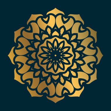 Daire soyut süs ile Altın vintage mandala sanat. Mandala desen arka plan