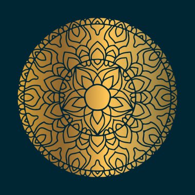 Daire soyut süs ile Altın vintage mandala sanat. Mandala desen arka plan