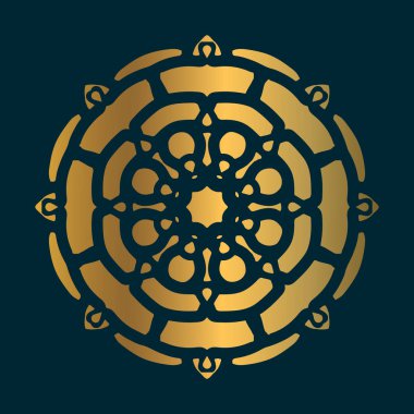 Daire soyut süs ile Altın vintage mandala sanat. Mandala desen arka plan