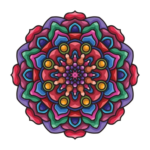 Wektor ręcznie rysowane kolorowe Mandala sztuki z abstrakcyjnym kwiatowy ornament etniczne. Tribal ornament. Mandala Doodle ilustracji — Wektor stockowy