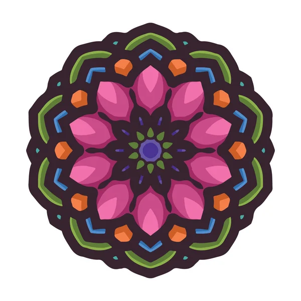 Wektor ręcznie rysowane kolorowe Mandala sztuki z abstrakcyjnym kwiatowy ornament etniczne. Tribal ornament. Mandala Doodle ilustracji — Wektor stockowy