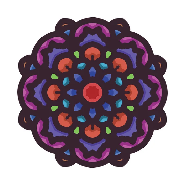 Vektor handgezeichnete bunte Mandala-Kunst mit abstrakten floralen ethnischen Ornamenten. Stammesornament. Mandala Doodle Illustration — Stockvektor