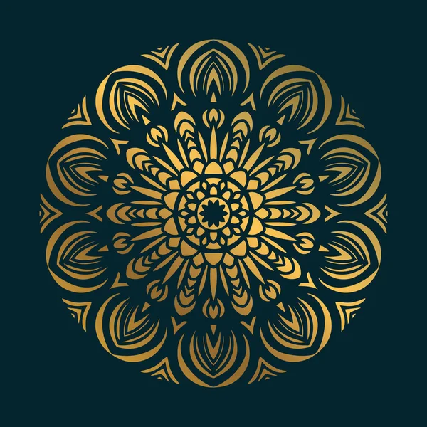 Daire soyut süs ile Altın vintage mandala sanat. Mandala desen arka plan