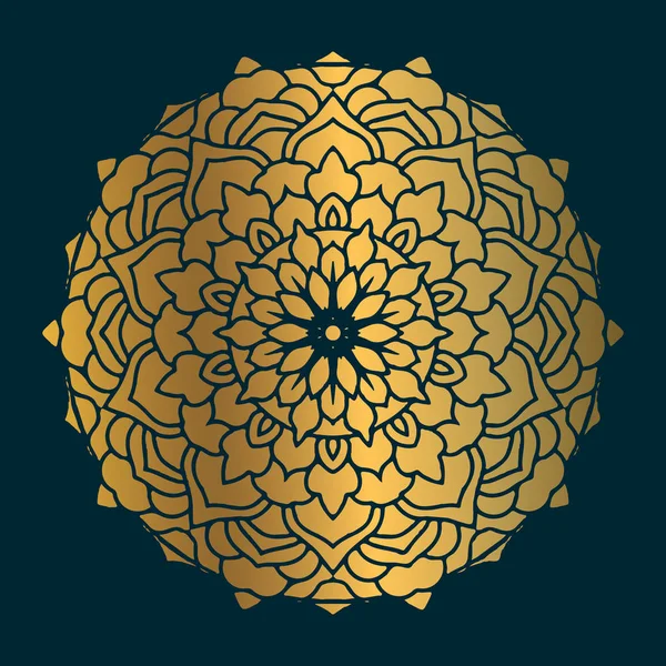 Daire soyut süs ile Altın vintage mandala sanat. Mandala desen arka plan
