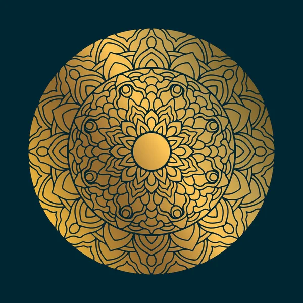 Golden Vintage Mandala művészet kör absztrakt dísz. A Mandala mintájának háttere — Stock Vector