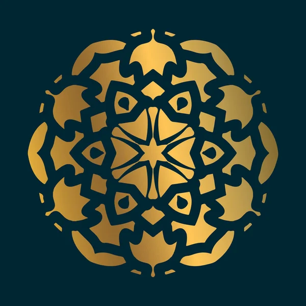 Art mandala vintage doré avec ornement abstrait cercle. Mandala motif fond — Image vectorielle