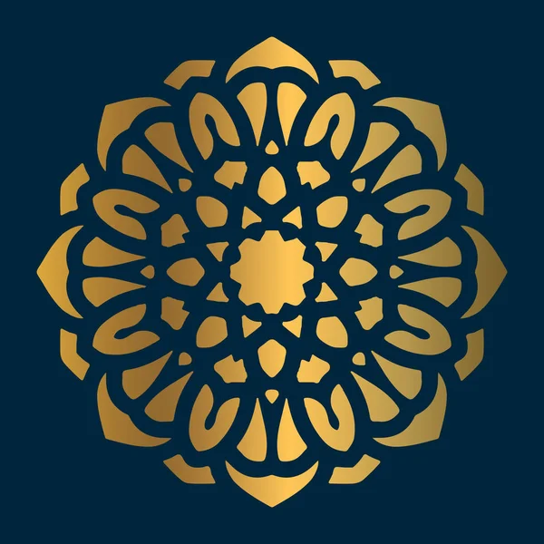 Art mandala vintage doré avec ornement abstrait cercle. Mandala motif fond — Image vectorielle