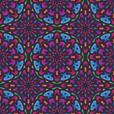 Yuvarlak çiçek etnik mandala süs ile Mandala dikişsiz desen. Kabile desen arka planı