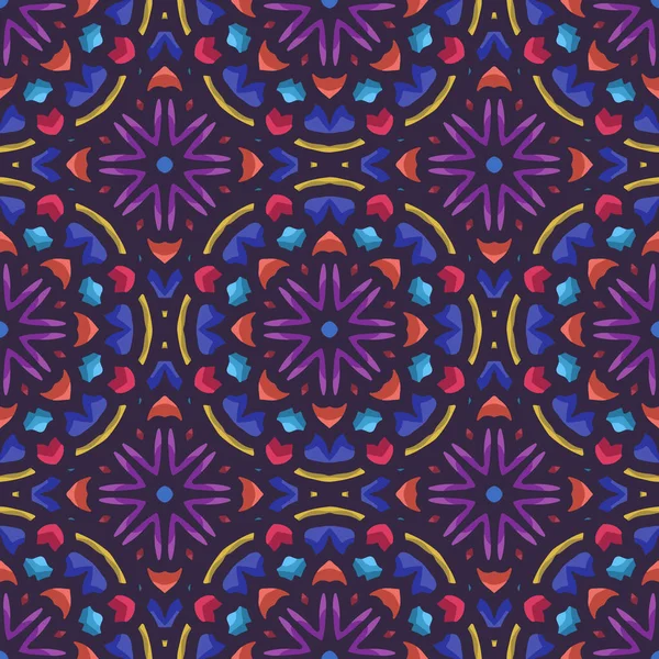 Mandala motif sans couture avec arrondi floral ornement de mandala ethnique. Contexte du modèle tribal — Image vectorielle