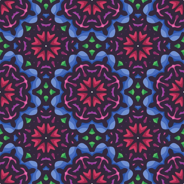 Mandala sömlösa mönster med rundade blommig etnisk Mandala prydnad. Tribal mönster bakgrund — Stock vektor