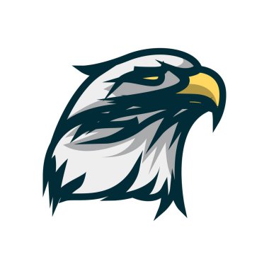Kartal baş minimalist logo tasarımı. Kartal baş vektör illüstrasyon