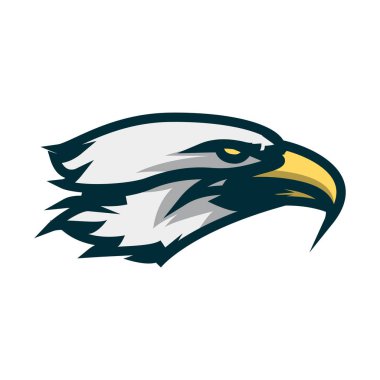 Kartal baş minimalist logo tasarımı. Kartal baş vektör illüstrasyon
