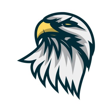 Kartal baş minimalist logo tasarımı. Kartal baş vektör illüstrasyon