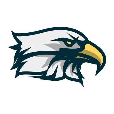 Kartal baş minimalist logo tasarımı. Kartal baş vektör illüstrasyon