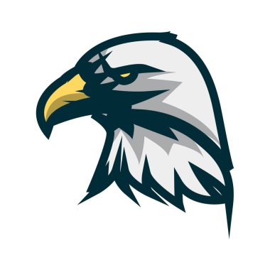 Kartal baş minimalist logo tasarımı. Kartal baş vektör illüstrasyon