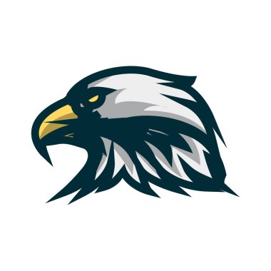 Kartal baş minimalist logo tasarımı. Kartal baş vektör illüstrasyon