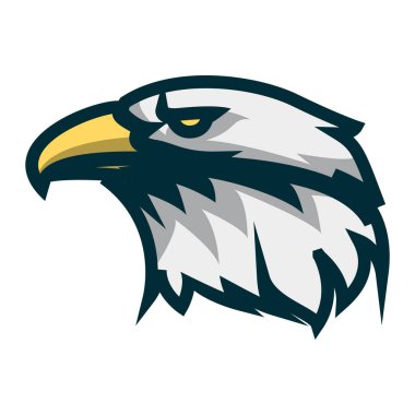 Kartal baş minimalist logo tasarımı. Kartal baş vektör illüstrasyon