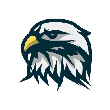 Kartal baş minimalist logo tasarımı. Kartal baş vektör illüstrasyon
