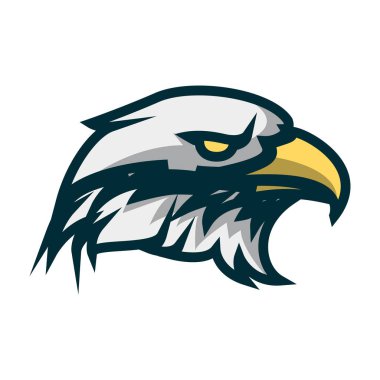 Kartal baş minimalist logo tasarımı. Kartal baş vektör illüstrasyon