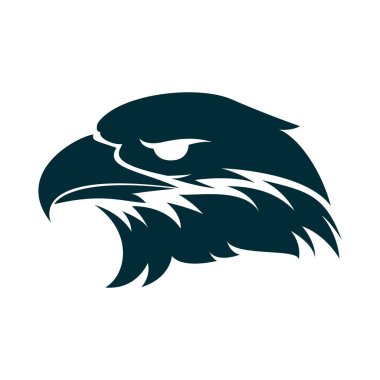 Kartal baş siluet illüstrasyon. Kartal baş logo tasarımı. Kartal minimalist simge tasarımı