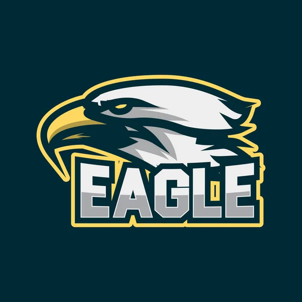 Kartal esport oyun logo tasarımı. Sarı anahatlı Kartal baş logo amblemi tasarımı