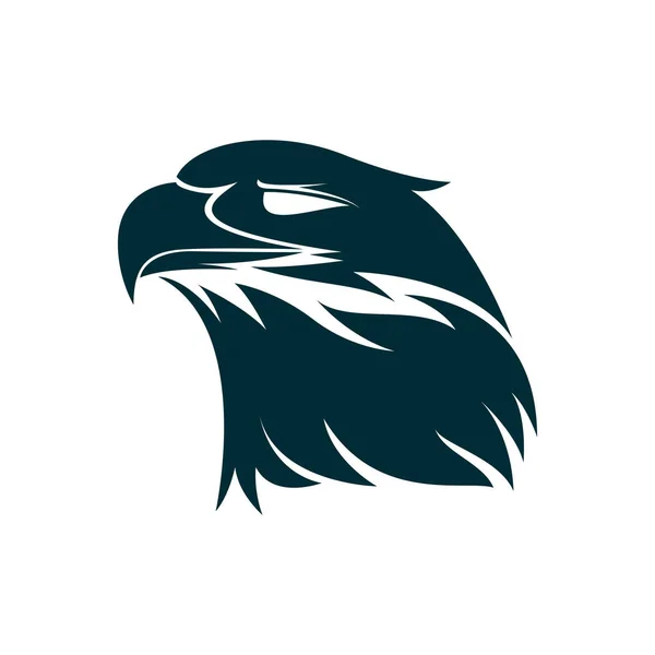 Eagle cabeça silhueta ilustração. Design de logotipo de cabeça de águia. Design de ícone minimalista de águia — Vetor de Stock