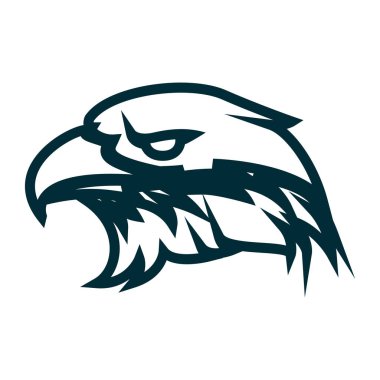 Kartal çizgi sanat logo tasarımı. Kartal baş anahat vektör illüstrasyon. Kartal baş minimalist simge tasarımı