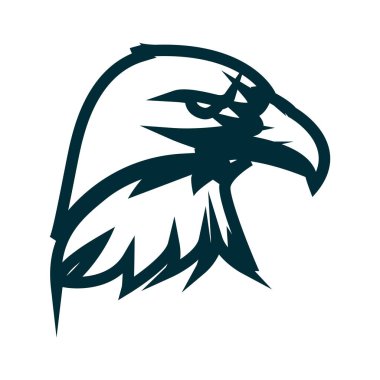 Kartal çizgi sanat logo tasarımı. Kartal baş anahat vektör illüstrasyon. Kartal baş minimalist simge tasarımı