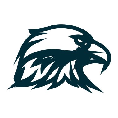 Kartal çizgi sanat logo tasarımı. Kartal baş anahat vektör illüstrasyon. Kartal baş minimalist simge tasarımı