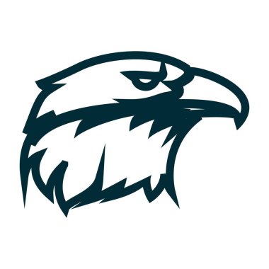 Kartal çizgi sanat logo tasarımı. Kartal baş anahat vektör illüstrasyon. Kartal baş minimalist simge tasarımı