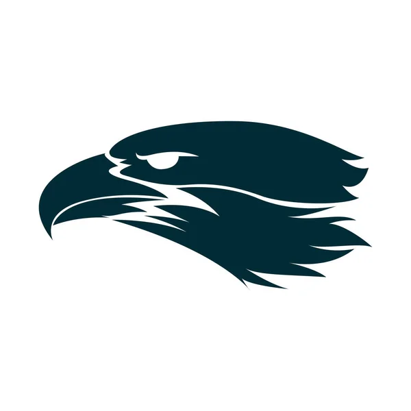 Иллюстрация силуэта головы орла. Дизайн логотипа Eagle head. Eagle minimalist icon design — стоковый вектор