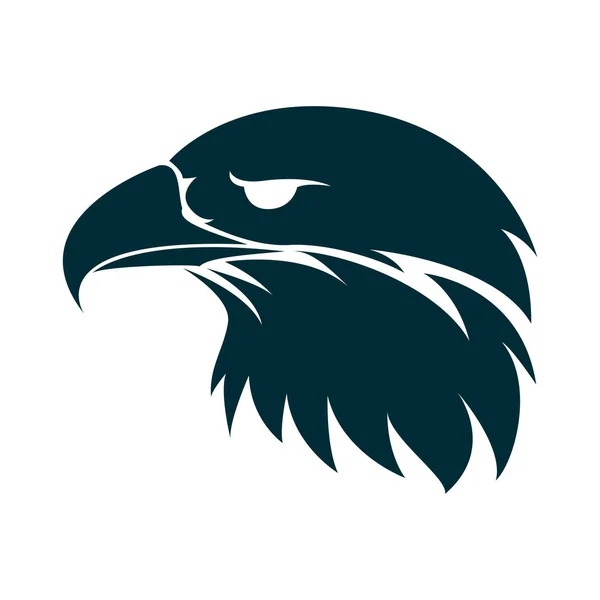 Иллюстрация силуэта головы орла. Дизайн логотипа Eagle head. Eagle minimalist icon design — стоковый вектор