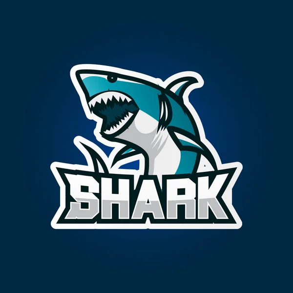 Shark esport oyun logo tasarımı. Shark oyun amblemi logo tasarım illüstrasyon