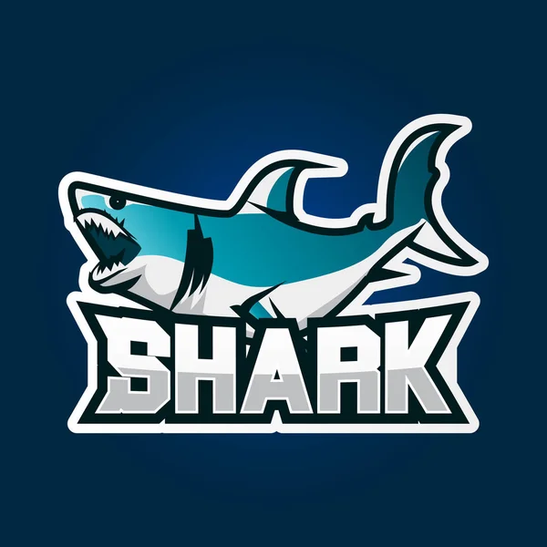 Shark esport oyun logo tasarımı. Shark oyun amblemi logo tasarım illüstrasyon