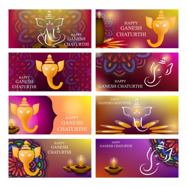 Sette Ganesh Chaturthi festivali arka plan afiş tasarımı