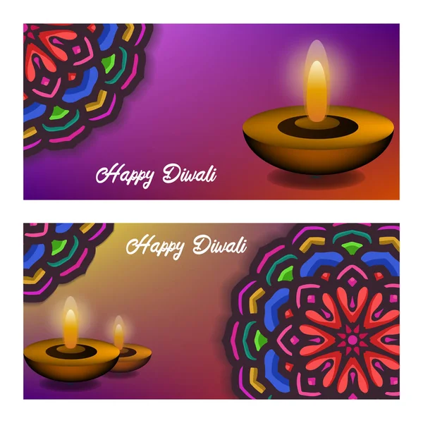 Happy Diwali vector background design in set — Stock Vector