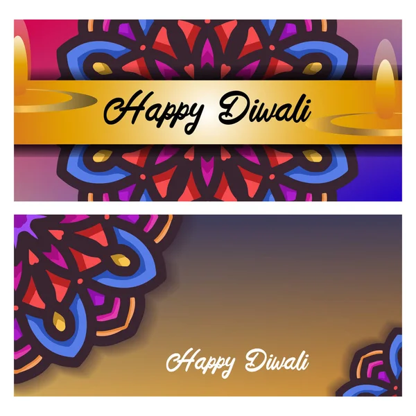 Glücklich Diwali Festival Day Vektor Hintergrund-Design mit Mandala-Ornament — Stockvektor