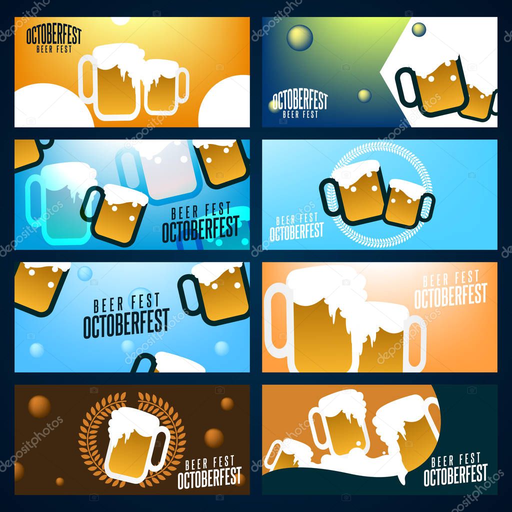 Background design of October festival day with beer theme illustration