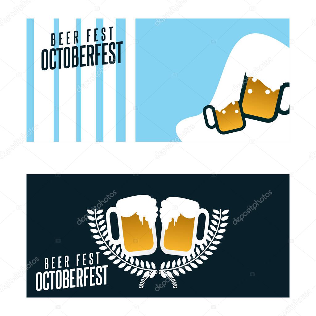 Background design of October festival day with beer theme illustration