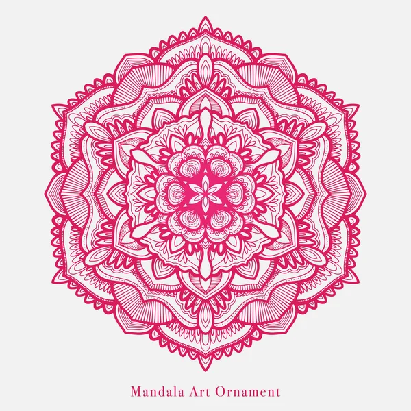 Ligne Art Mandala Art Vecteur Design Avec Des Motifs Fleurs — Image vectorielle