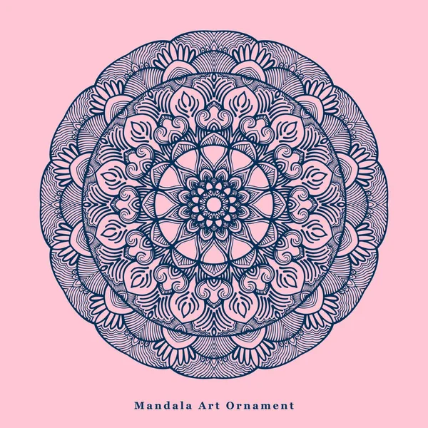 Mandala Indiano Arte Vettore Contorno — Vettoriale Stock