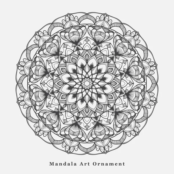 Floral Indiana Mandala Vetor Arte Ilustração —  Vetores de Stock